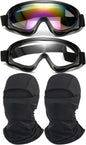 immoono 2Pcs Motorcycle Goggles with 2Pcs Balaclavas, Dirt Bike ATV Motocross Riding Racing Ski Goggle Safety Glasses