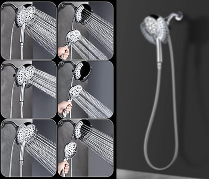 GRICH Shower Heads with Hand Held Spray: 9 Modes High Pressure Shower Head & Rain Shower Head, 2 in 1 Anti-Leak Shower Head with Hose, Height/Angle Adjustable, cUPC Certification Approved