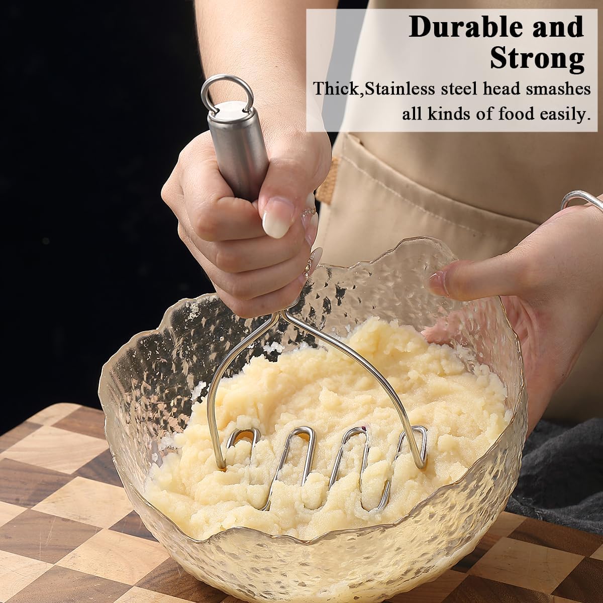 Purilite Select Dual-Head Stainless Steel Potato Masher Set