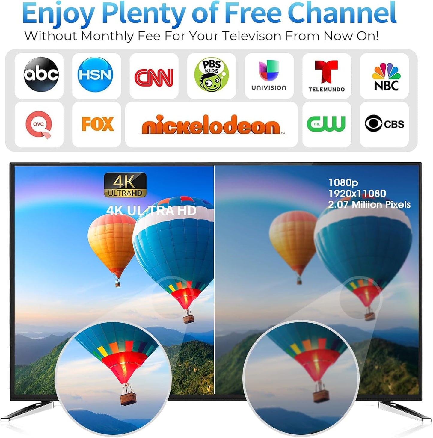 TV Antennas for Free Channels 1500+ Mile Long Range - 2025 Upgraded Indoor & Outdoor HD Digital Antenna with 360°Amplifier Signal Booster for 4K HDTV & Old TV-16FT Coax Cable