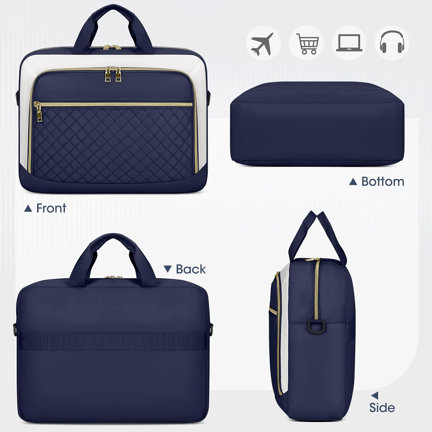 Laptop Bag 17 Inch Laptop Briefcase for Women Waterproof Computer Messenger Bag Professional Laptop Case for Business Work - PuriLite