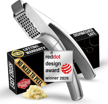 Gourmet Easy Lifetime Replace Garlic Press, No Need to Peel, Fine & Coarse