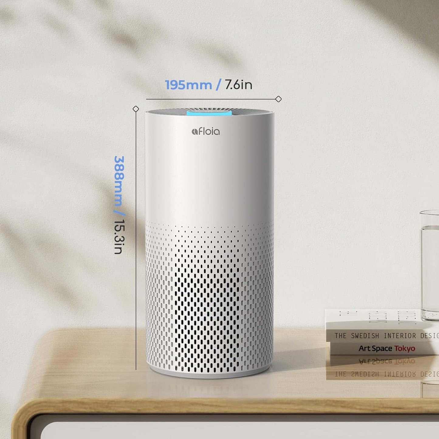 Afloia Air Purifiers for Bedroom Large Room Up to 1076 Ft², 3-Stage Air Filter for Home 22 dB, Air Cleaner for Pets Dust Dander Mold Pollen, Odor Smoke Eliminator, Kilo White, 7 Color Light