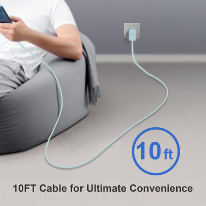 45W Super Fast Charger Type C, 2-Pack 45W USB C Charging Block with 10ft USB C to Type C Cables for Samsung Galaxy S25 S24+/UltraS23/S22/S21/S20/Note10/20 iPhone 16/15 Pro,Pro Max