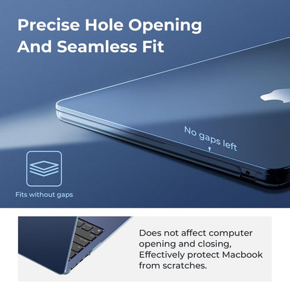 EooCoo Case Compatible with MacBook Air 13 inch M4 M3 M2 2025-2022 A3240 A3113 A2681, 13.6" Hard Case Cover & TPU Keyboard Skin & Screen Protector for Laptop Air 13.6 inch - Crystal Clear