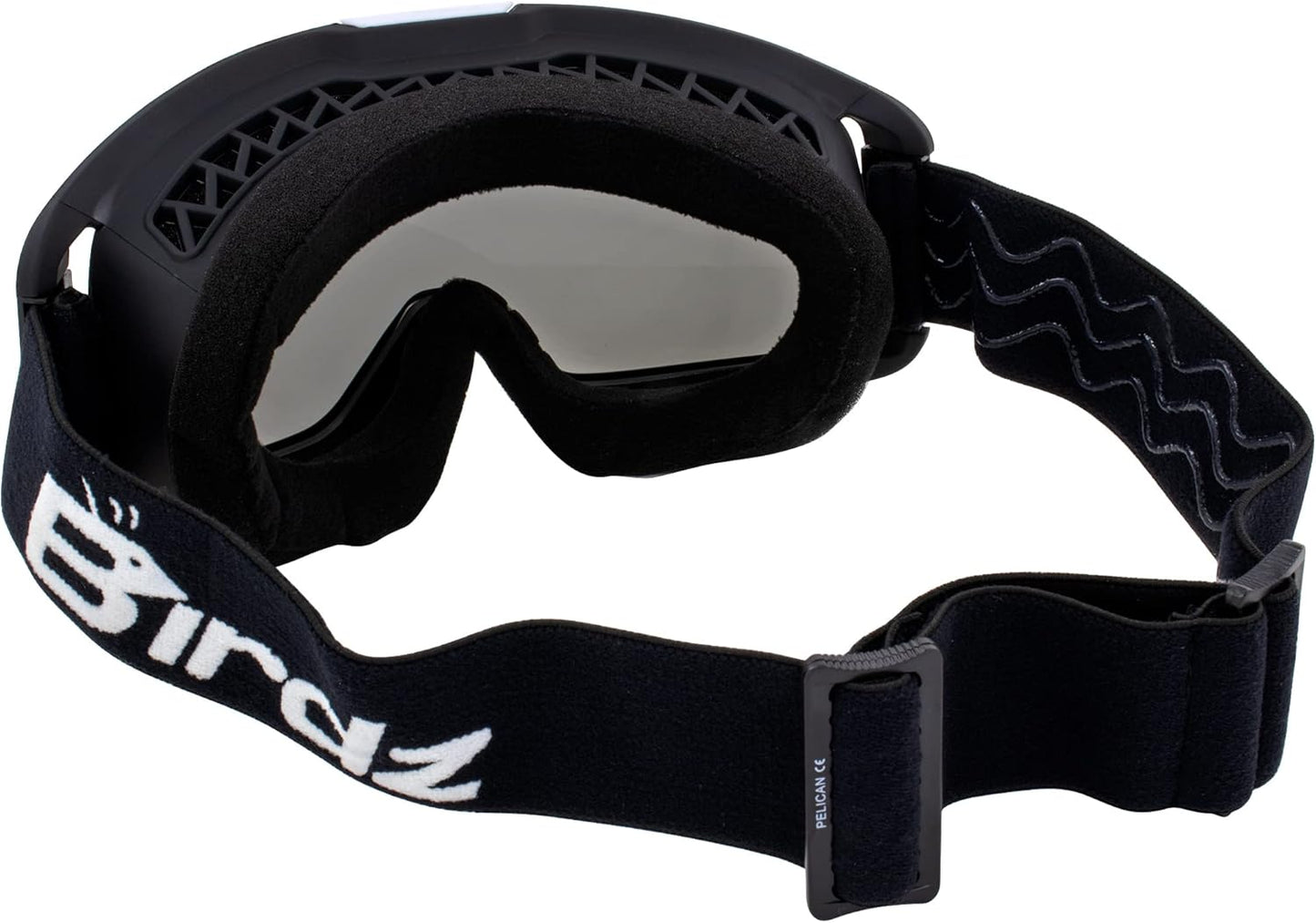Birdz Eyewear Pelican Fitover Padded ATV Motorcycle Riding Over The Glasses (OTG) Goggles Black