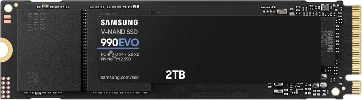 SAMSUNG 990 EVO SSD 1TB, PCIe 4.0 x4 / 5.0 x2, NVMe2.0, Speeds Up-to 5,000MB/s, Upgrade Storage for PC/Laptops, HMB Technology and Intelligent Turbowrite (MZ-V9E1T0B/AM)[Canada Version]