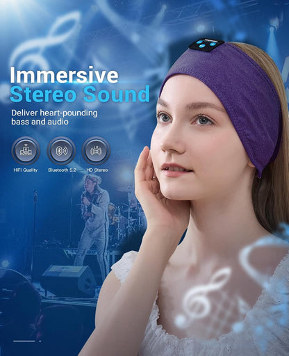 Sleep Headphones Bluetooth Headband, Voerou Wireless Sleeping Headphones Earbuds Sleep Mask with Stereo Speakers-Cool Tech Gadget for Men Women,Perfects for Sleep Workout Running Yoga Travel Insomnia