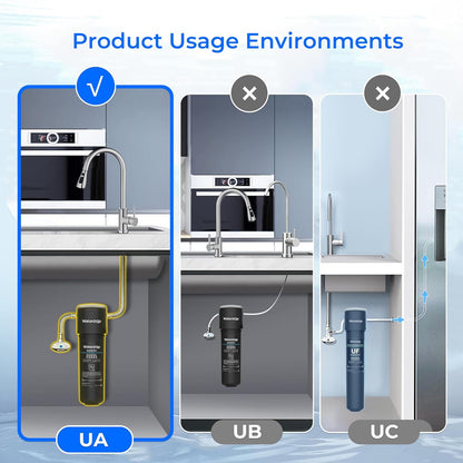 Waterdrop 15UA Under Sink Water Filter System, Reduces Lead, Chlorine, Bad Taste & Odor, Under Counter Water Filter Direct Connect to Kitchen Faucet, NSF/ANSI 42 Certified, 16000 Gallons, USA Tech