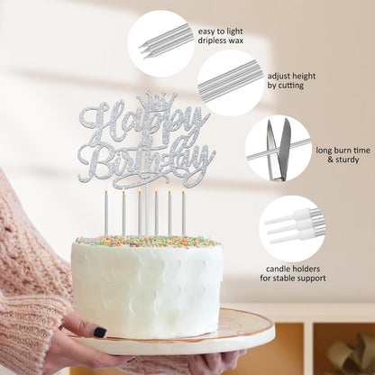 65th Birthday Decorations for Women, Including 65th Birthday Sash and Crown, Cake Topper and Candles, Number Balloons Rose Gold, 65 Year Old Gifts for Women
