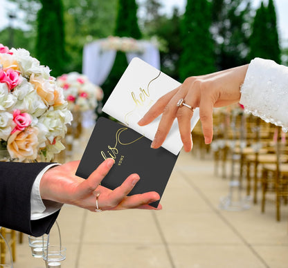 LSSH GmbH Vow Books - His and Hers Wedding Essentials, 28 Pages, 5.5" X 4" (Dark Green & Sage)