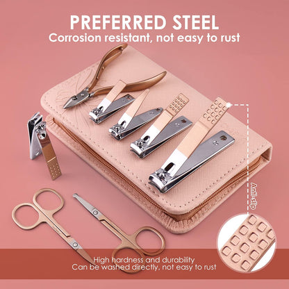 WOAMA Manicure Set 30 in 1 Nail Clipper Set Nail Kit for Women Men Stainless Steel Manicure Kit Professional with Travel Case