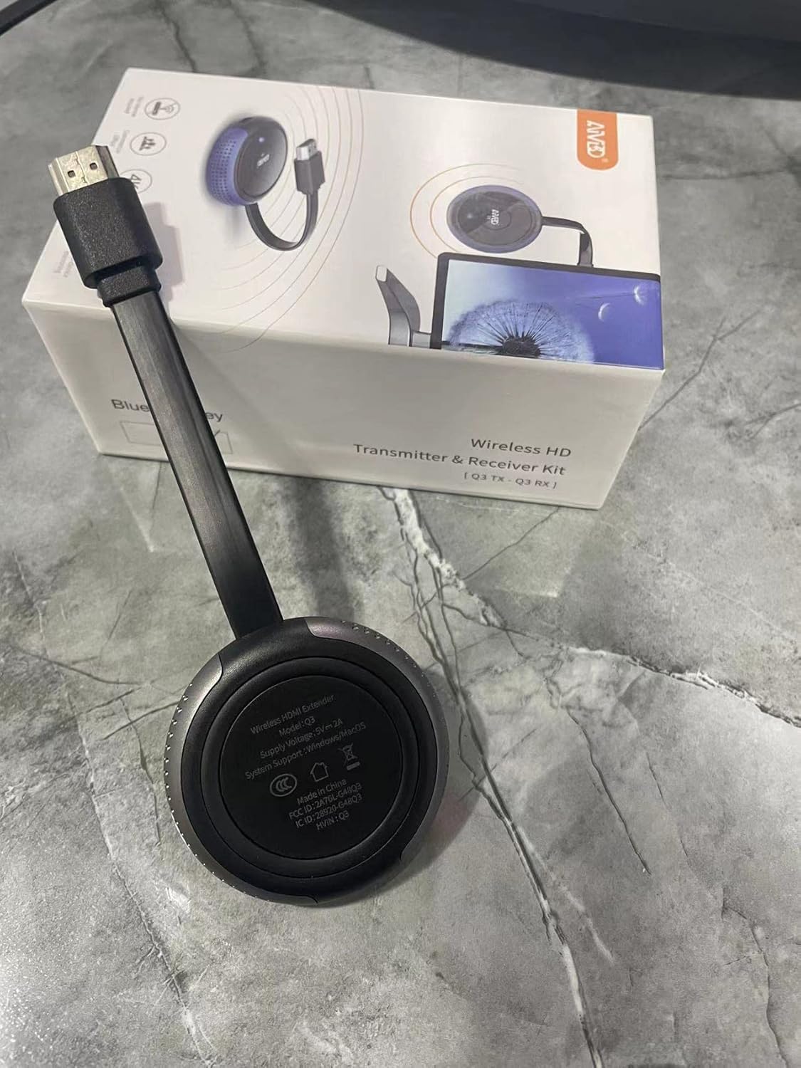 Wireless HDMI Transmitter and Receiver Kit, AIMIBO 4K Wireless HDMI Extender Smooth 5G Video/Audio for Laptop, Cable Box, Camera, Phone, Football Live Streaming to Monitor, Projector, HDTV -165FT/50M