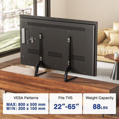 Rfiver Universal TV Stand, TV Legs Tabletop for 22 to 65 inch Plasma LCD LED Flat Screen TVs, TV Mount Holds up to 88lbs, Max VESA 800 x 500mm, Height Adjustable TV Base