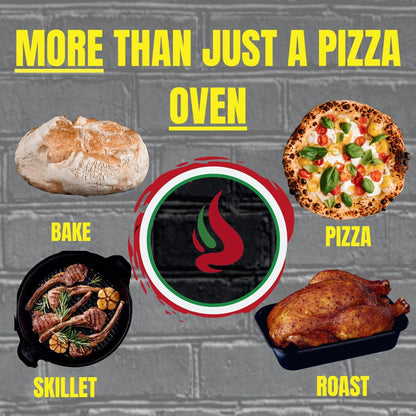 Mont Alpi MAPZ-SS 12000 BTU Multi-Fuel Countertop Table Top Stainless Steel Portable Outdoor Cooking Kitchen Backyard Propane Gas Pizza Making Baking Oven Roasting Grill - Pizza Stone Included