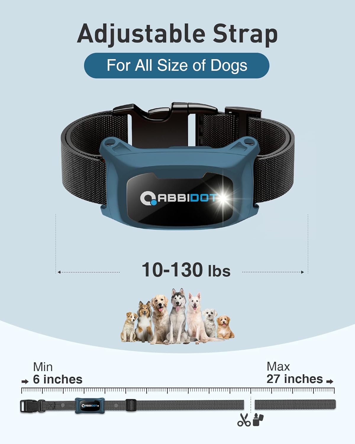 ABBIDOT Shock Collar 2 Dogs - 3300ft Dog Training Collar with Remote, 151 Levels Electric Collar, Safety Lock, Waterproof Rechargeable E Collar for Small Medium Large Dogs (Deep Black, 2 Collars)