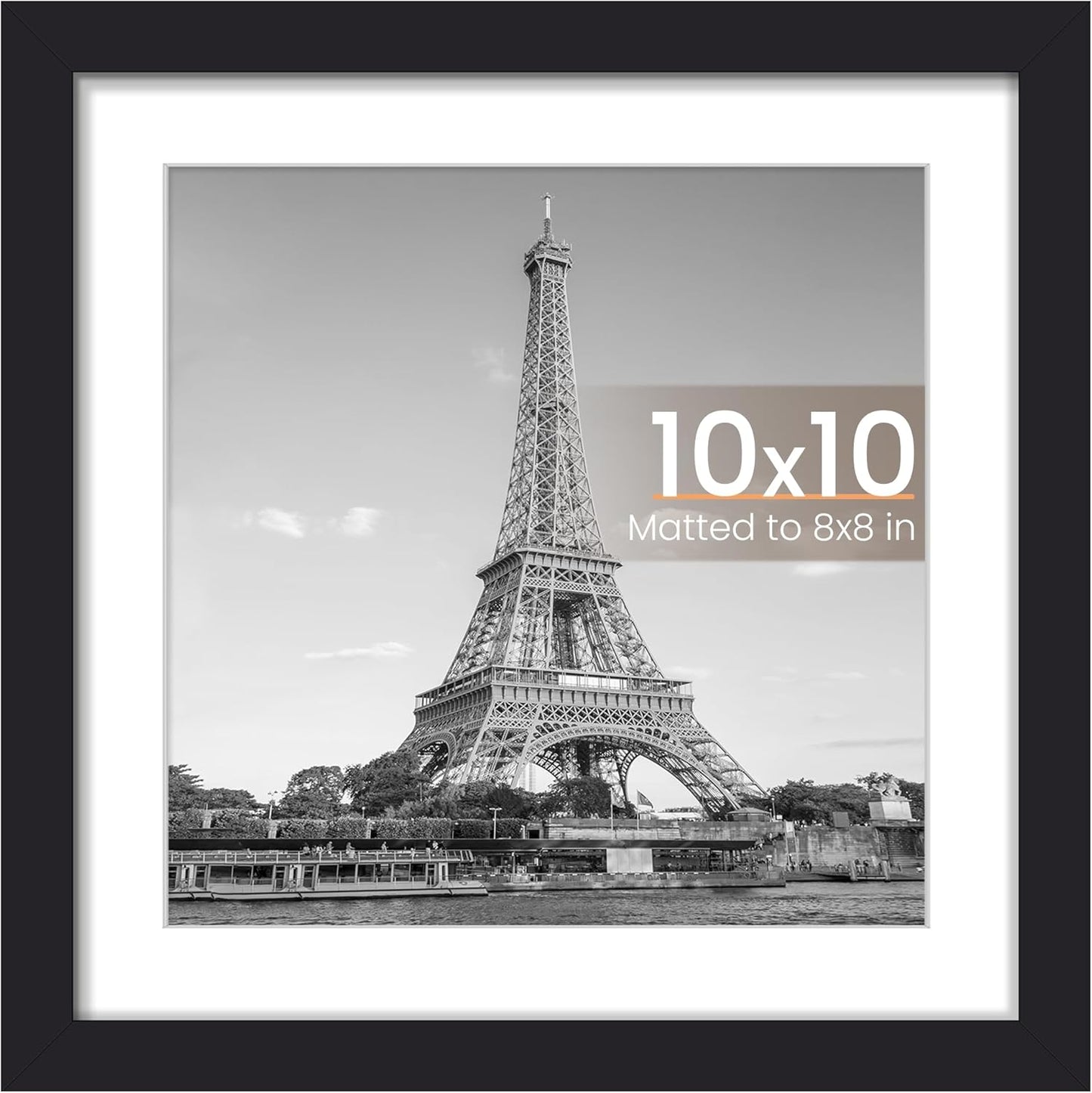 upsimples 11x14 Picture Frame, Display Pictures 8x10 with Mat or 11x14 Without Mat, Wall Hanging Photo Frames, Black