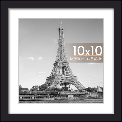 upsimples 11x14 Picture Frame, Display Pictures 8x10 with Mat or 11x14 Without Mat, Wall Hanging Photo Frames, Black