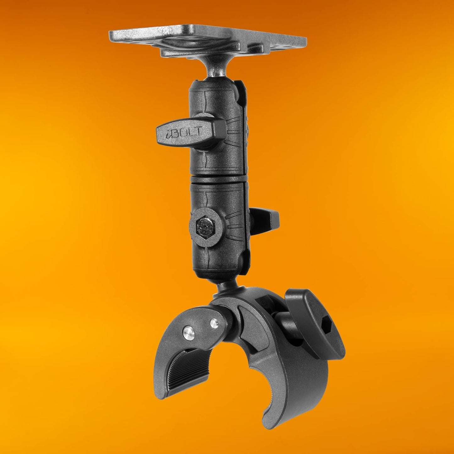 iBOLT Fish Finder IncrediBOLT Clamp Heavy Duty Handlebar/Post/Pole/Rail Mount for Watersports, Kayaking, Fishing, Boating Etc.- Features Universal Marine Fish Finder Equipment Plate