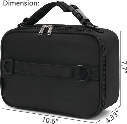 FlowFly Kids Lunch Box Insulated Soft Bag Mini Cooler Back to School Thermal Meal Tote Kit for Girls, Boys, Black