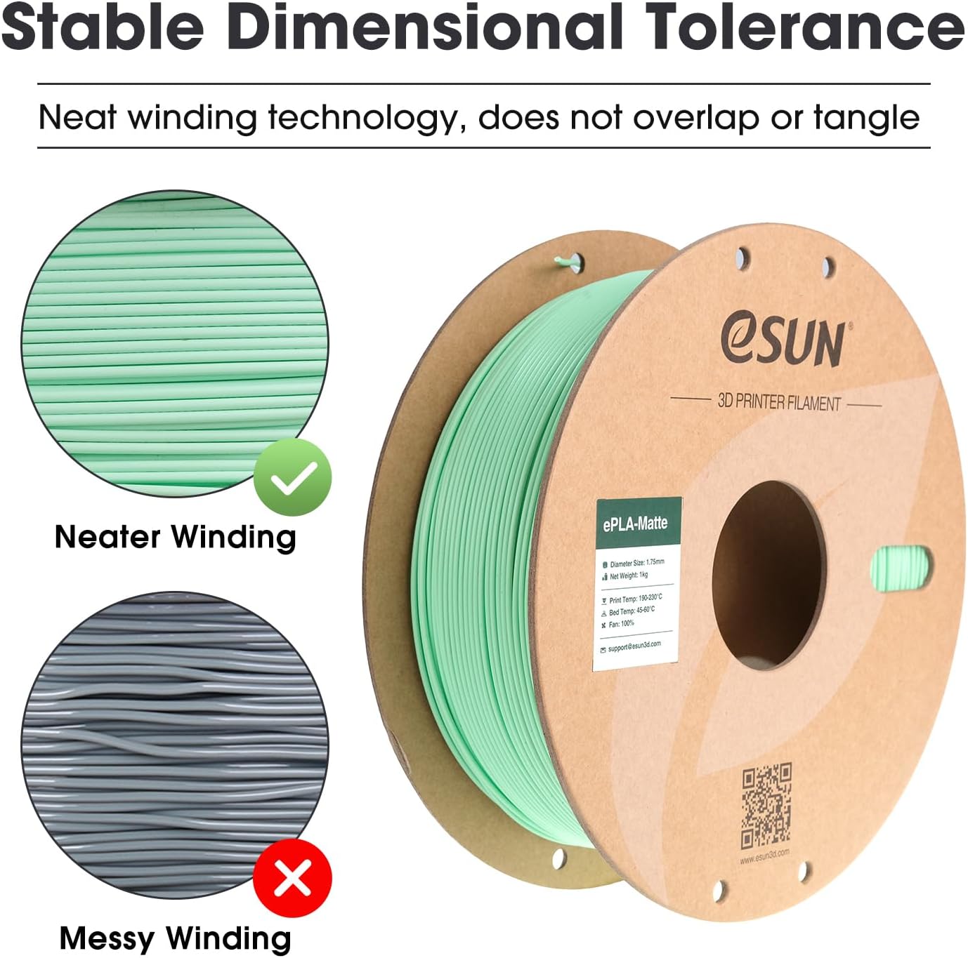 eSUN PLA Plus Filament 1.75mm, PLA Pro PLA+ 3D Printer Filament, Dimensional Accuracy +/- 0.03mm, 2.2 LBS (1KG) Spool 3D Printing Consumables for Most FDM 3D Printers, Black