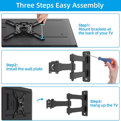 HOME VISION Full Motion TV Wall Mount for 17-42” TVs & Monitors, Unique 360° Ball Joint Rotatable TV Mount with Swivel Tilt Articulating Arms Extension, Max VESA 200x200mm, Up to 45lbs