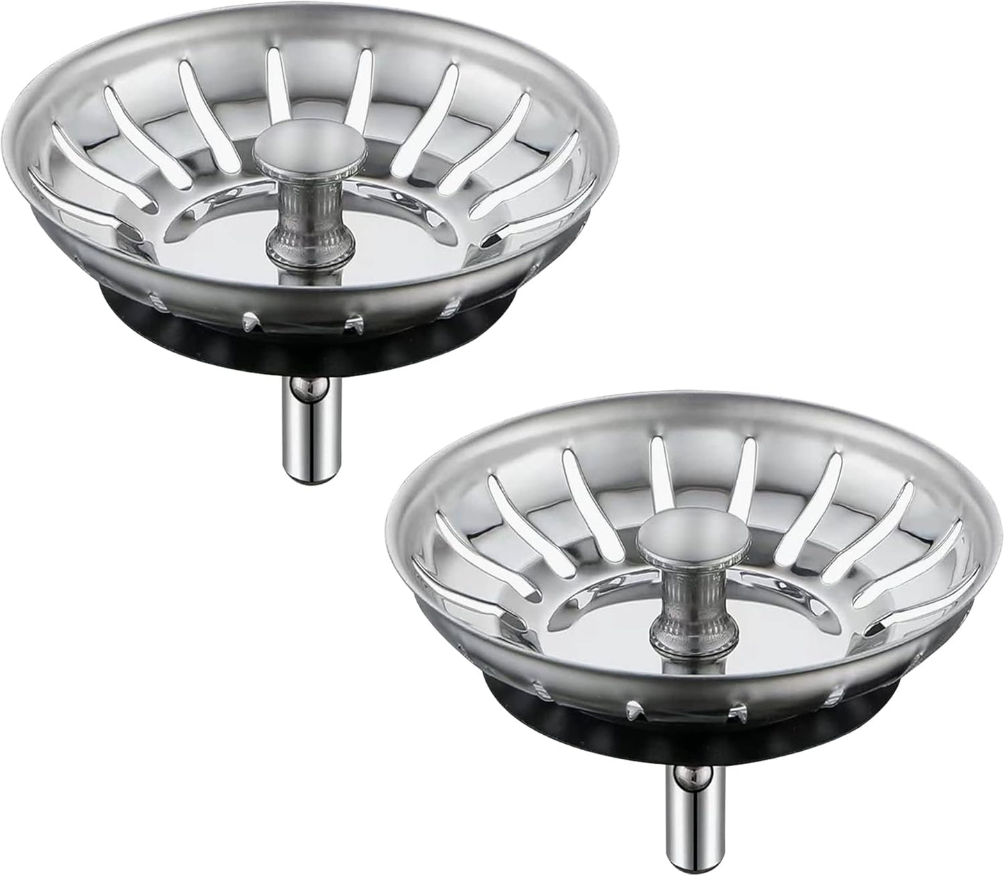 [2 Pack] IUYPKQ Kitchen Sink Strainer - Sink Drain Stopper - Kitchen Sink Plug with Anti-Clogging Basket - Bouchon Evier Cuisine