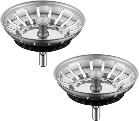 [2 Pack] IUYPKQ Kitchen Sink Strainer - Sink Drain Stopper - Kitchen Sink Plug with Anti-Clogging Basket - Bouchon Evier Cuisine - PuriLite