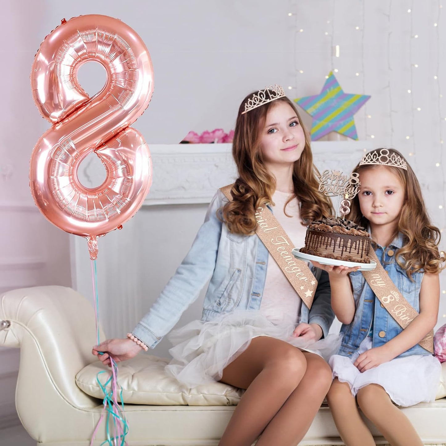 65th Birthday Decorations for Women, Including 65th Birthday Sash and Crown, Cake Topper and Candles, Number Balloons Rose Gold, 65 Year Old Gifts for Women
