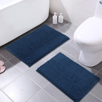 Soft Plush Chenille Bathroom Rug, Absorbent Microfiber Bath Mat, Machine Washable, Non-Slip Grip, Quick-Dry, Thick Shag Carpet Great for Bath, Shower Floor, Bedroom, or Door Mat (Beige, 17x24)