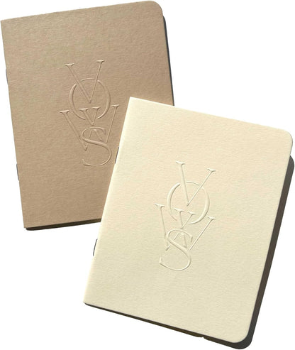 SOLE PAPER CO. Embossed Vow Books, His & Her Unisex, Vow Renwal, Bride & Groom, Wedding Vow Books, Couples Books, Hand Crafted Modern Books (Vellum)