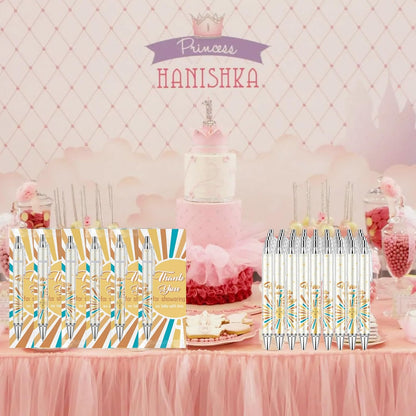 Lebsitey 50 Sets Pen Baby Shower Favors Gifts for Guests Includes 50 Rolling Paper Ballpoint Pens and 50 Greeting Thank You Bookmarks Baby Shower Party Favors (Safari)