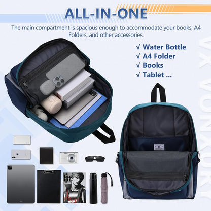 School Backpack for Kids,Lightweight Water Resistant Work Travel Backpack for Women Men Teens VONXURY