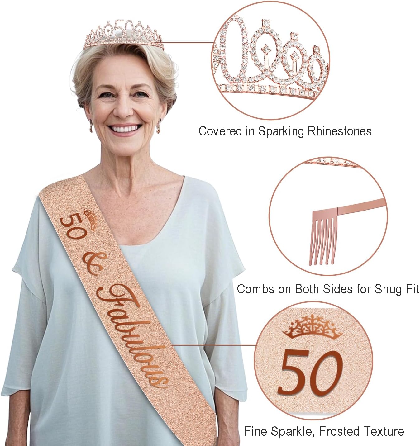 40th Birthday Decorations for Women,32pcs 40th Birthday Party Decorations,Including Backdrop, Crown,Sash,banner, Hanging Swirl,Cake Topper,balloons,Paper Fans,Anniversary Card and paper fans