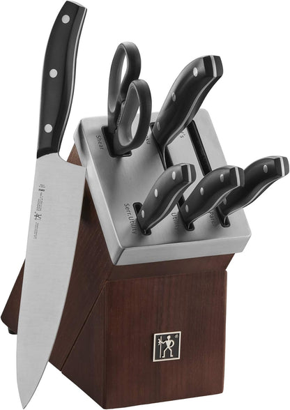 HENCKELS Definition 7 Piece Kitchen Knife Block Set - Professional Cutlery Set, Self Sharpening Knife Block for Chopping, Slicing, Dicing & Cutting
