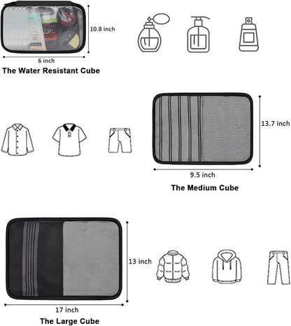 Vancropak Carry on Backpack, Airline Approved 45L Travel Backpack with 3 Packing Cubes