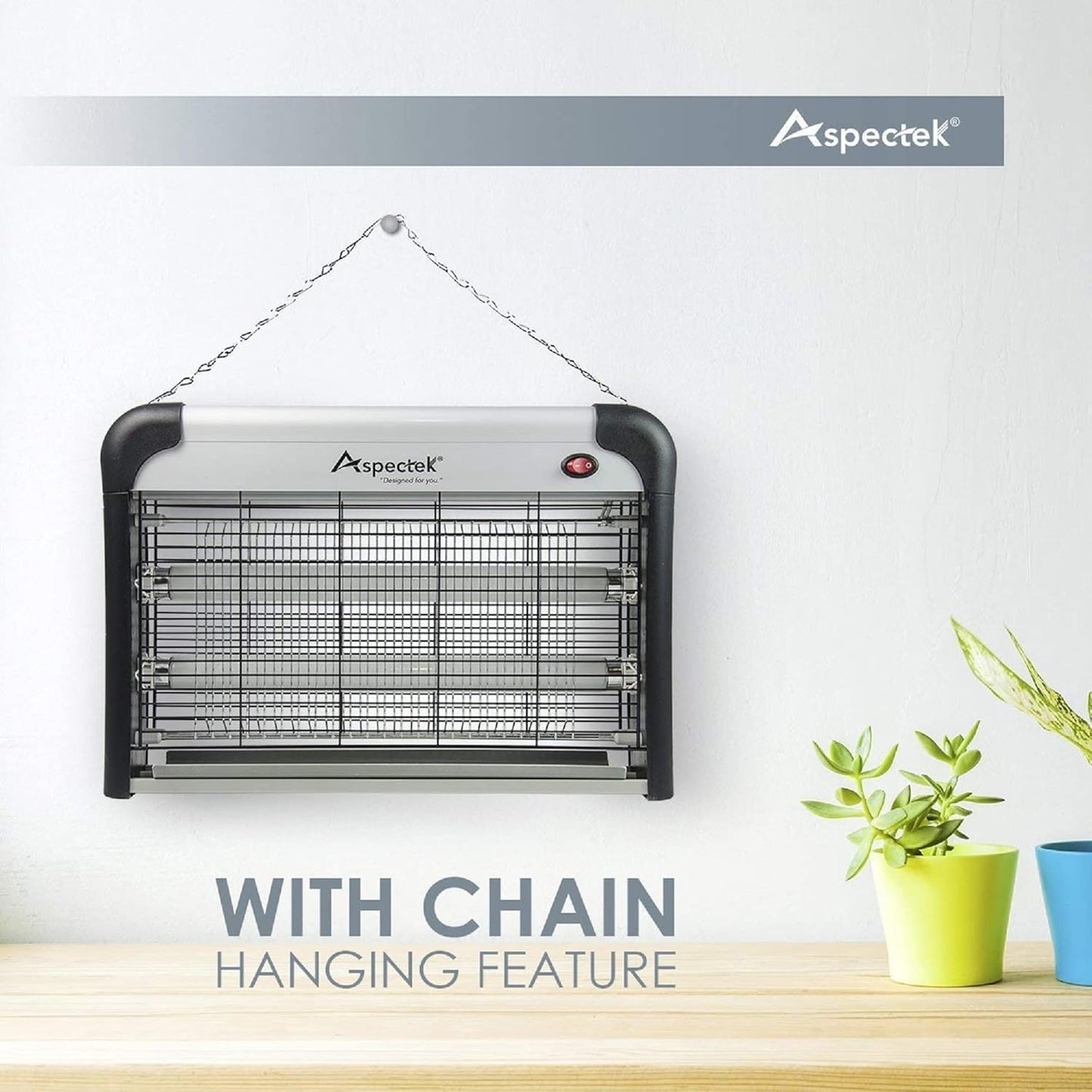 ASPECTEK 20W Electric Indoor Bug Zapper with Extra UV Bulbs – Mosquito and Fly Zapper for Kitchens, Bedrooms, Living Rooms, and Covered Spaces