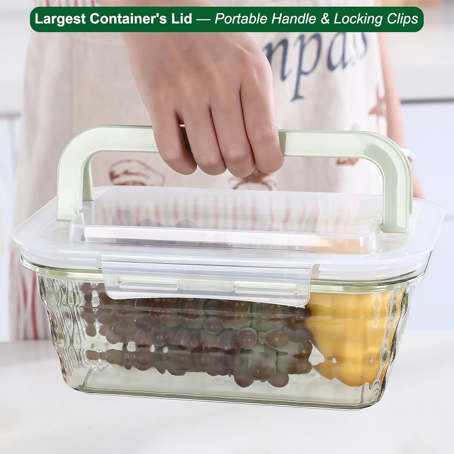 TaiuTaiuloo 3-Piece Salad Bowls with Lids & Handle, BPA Free Plastic Meal Prep Containers for Lunch, Kitchen Mixing & Serving Bowls for Salad, Snack, Fruit, Veggie, Pink