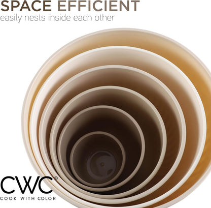 COOK WITH COLOR Prep Bowls with Lids- 8 Piece Nesting Plastic Small Mixing Bowl Set with Lids (Teal Ombre)