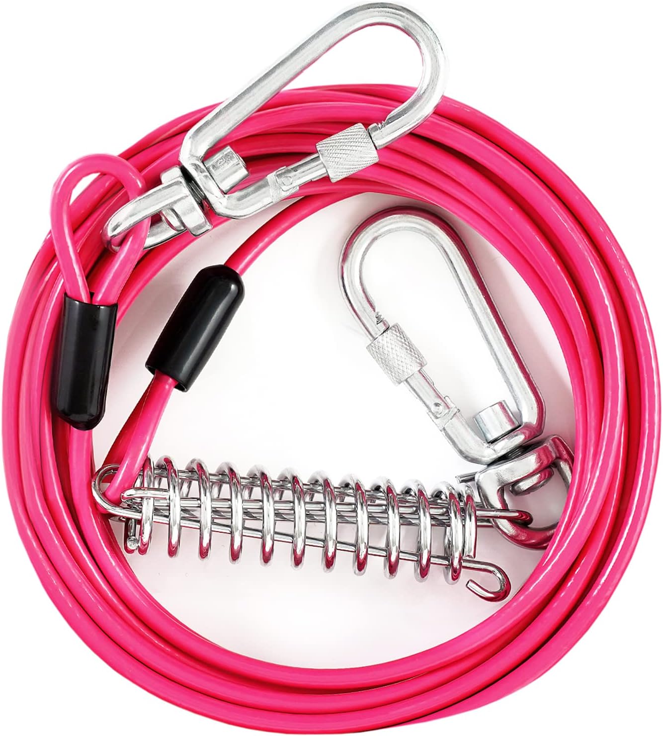 Tie Out Cable for Dogs, 10FT Dog Leads for Yard Chew Proof, Heavy Duty Dog Tie Out Cable for Large Dogs Up to 126lbs, Durable Dog Runner for Yard or Camping
