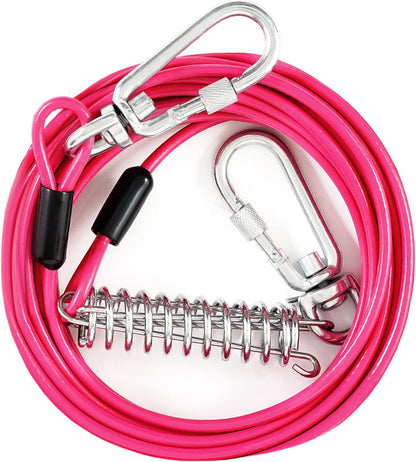 Tie Out Cable for Dogs, 10FT Dog Leads for Yard Chew Proof, Heavy Duty Dog Tie Out Cable for Large Dogs Up to 126lbs, Durable Dog Runner for Yard or Camping