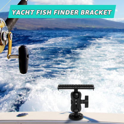 LYIYEYAN Fish Finder Mount Base, Universal 360° Rotation Ball-Mount Fish Finder Bracket, Fishing Boat Accessory for Marine Boat Kayak Pontoon Canoe