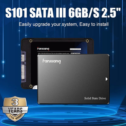 Fanxiang S101 1TB SSD SATA III 6Gb/s 2.5" Internal Solid State Drive, Read Speed up to 550MB/sec, Compatible with Laptop and PC Desktops(Black)