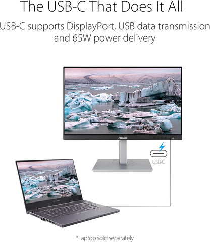 ASUS ProArt Display PA279CV 27” 4K HDR UHD (3840 x 2160) Monitor, IPS, 100% sRGB/Rec. 709, ΔE < 2, USB-C DisplayPort HDMI USB hub, Calman Verified, Eye Care, Tilt Pivot Swivel Height Adjustable