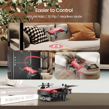 DEERC D20 Mini Drone Foldable for Kids with 720P HD FPV Camera Remote Control Toys Gifts for Boys Girls with Tap Fly,Auto Hover,Voice/Gesture Control,Speed Adjustment,2 Batteries,3D Flip