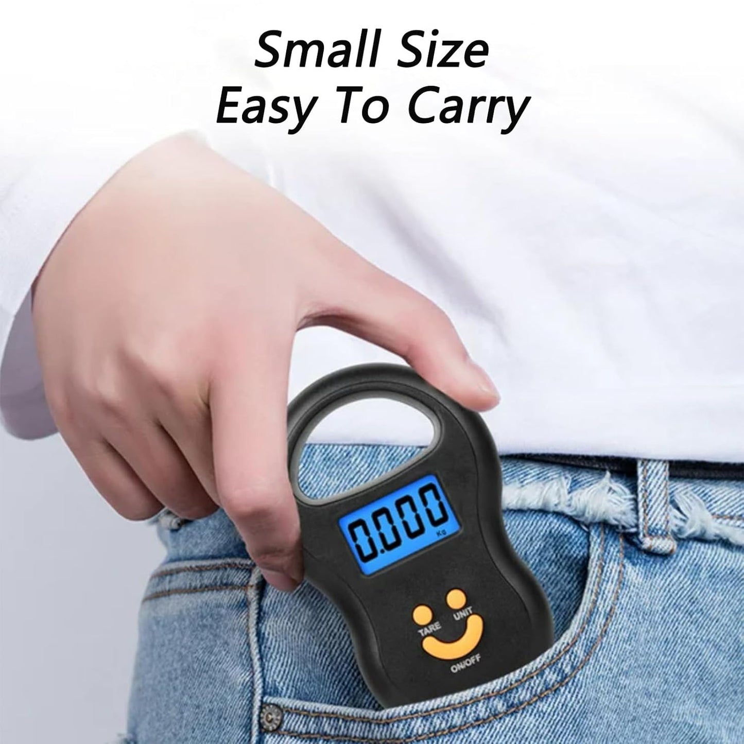 Toguma Fish Scale 50KG Hanging Scale Luggage Scale Weighing Scale with Comfortable Handle and Large Hook, Suitable for Home Farm Outdoor Hunting Fishing (Black)