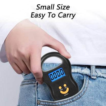 Toguma Fish Scale 50KG Hanging Scale Luggage Scale Weighing Scale with Comfortable Handle and Large Hook, Suitable for Home Farm Outdoor Hunting Fishing (Black)