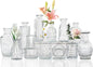 Sawoake Mini Bud Vases As Wedding Centerpieces for Tables,Clear Bud Vases for Flowers,Small Flower Vases Suitable for Birthday Party,Anniversary,Wedding Reception,Baby Shower (Clear-12PCS)
