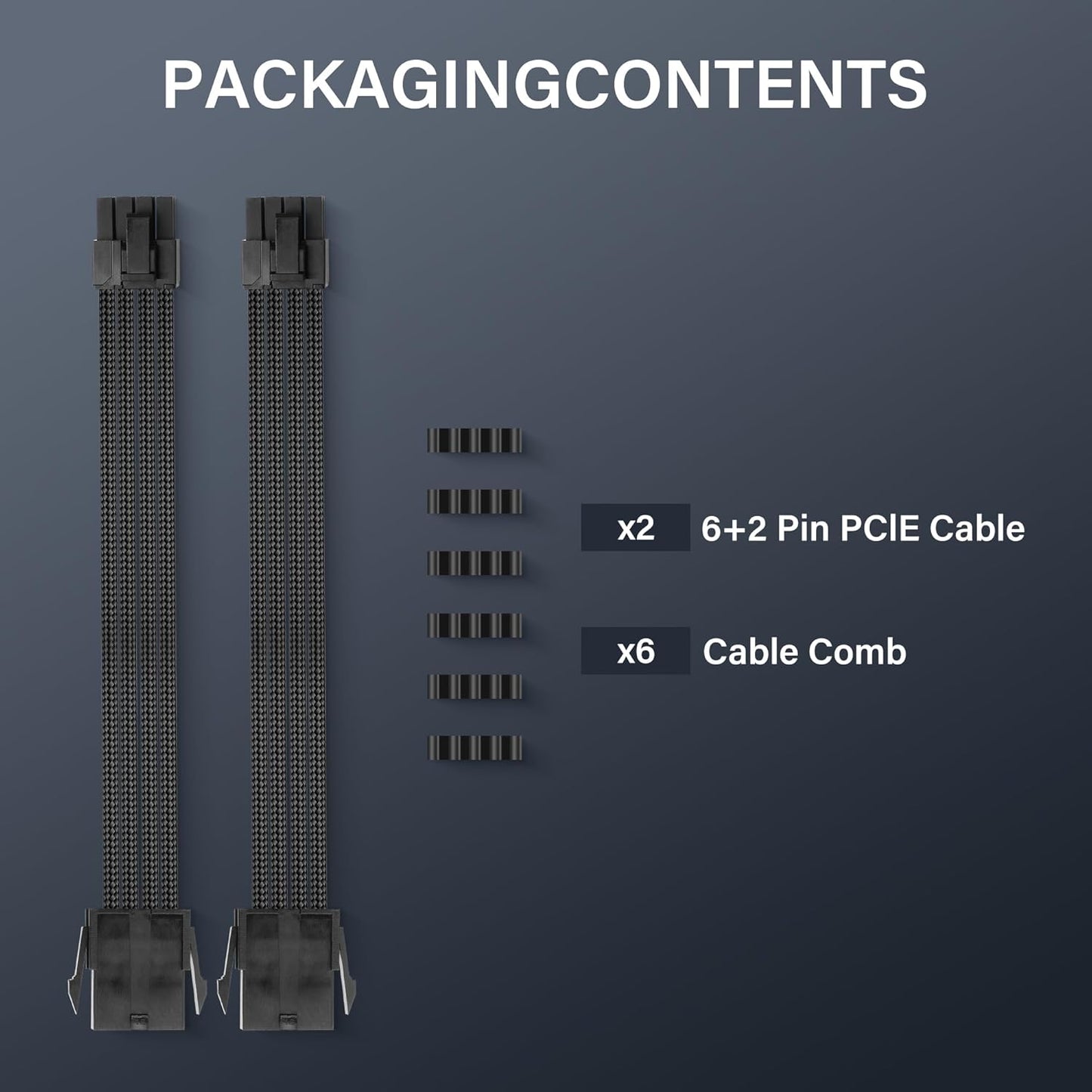 ELFJMZP 2PCS ATX 8PIN Famale to ATX 8PIN(6+2) Male Black Extension Cable Adaptor for PC Build High-End GPU Cable Layout - 30cm/11.8 in. (Black)