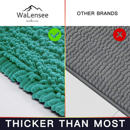 Walensee Bathroom Rug Non Slip Bath Mat (24x17 Inch Blush) Water Absorbent Super Soft Shaggy Chenille Machine Washable Dry Extra Thick Perfect Absorbant Best Small Plush Carpet for Shower Floor